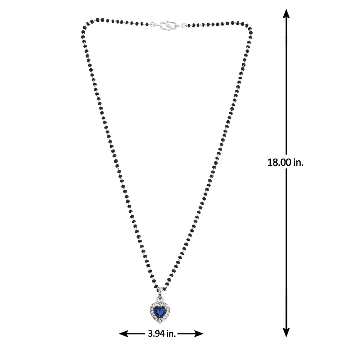 Heart Shaped Silver Mangalsutra Set, Timeless Elegance